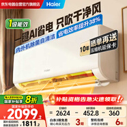 海爾（Haier）凈省電空調掛機1.5匹新一級能效變頻冷暖臥室客廳以舊換新國家補貼20%家用壁掛式KFR-35GW/P2-1