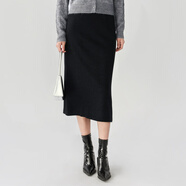 薇迎 VIEA.ING商場(chǎng)同款毛呢半身裙女2025冬新款迪木爾風(fēng)裙子直筒裙 灰色 黑色 S