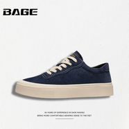 八哥BAGE品牌男鞋2025新款小眾潮流運動(dòng)鞋厚底增高時(shí)尚百搭休閑板鞋男 深藍色 40