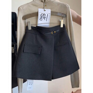 女式秋冬短褲大碼女裝2025春季新款復古毛呢短裙褲微胖mm寬松顯瘦 灰色【深秋初冬穿搭/今年流行爆款褲子/女士/休閑/ M 建議90-100斤