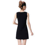 2024夏季新款韓版吊帶無(wú)袖連衣裙小個(gè)子黑色顯瘦短裙打底背心裙女 黑色 S S