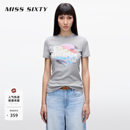 MISS SIXTY【安心品質(zhì)】2025春季新款短袖T恤女圓領(lǐng)印花時(shí)尚百搭 花灰 XS