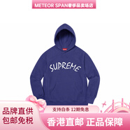 SUPREMESS21Week8FTPArcHoodedSweatshirt弧形徽標刺繡連帽加絨衛衣男女 藍色 M