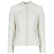 GUESS女士羽絨服保暖防風(fēng)輕盈短款立領(lǐng)絎縫白色冬季通勤外套簡(jiǎn)簡(jiǎn)約 Creme 均碼 |L