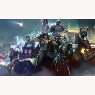 海報KDA女團卡莎阿貍超大游戲墻貼宿舍壁紙定制自粘 76心之鋼男團 200x120cm