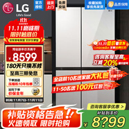LG 655升對開門電冰箱雙開門 風(fēng)冷無霜節(jié)能變頻 多維風(fēng)幕凈味養(yǎng)鮮 抗指紋鋼化玻璃門 超薄大容量家用 【店鋪精選推薦】凝脂白S652GTW16B