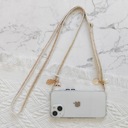 MX四開(kāi)孔掛環(huán)適用于蘋(píng)果17px16px15pro14p50ip1手機殼全 四角開(kāi)孔(透明殼+米金調節繩)70-130cm調節 iPhone15ProMax