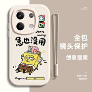 給力鼠急也沒(méi)用適用紅米note14手機殼note13pro+保護套redminote11pro新款12/turbo4pro/3/10掛繩小 小羊皮古董白-海綿寶寶（送手繩） 紅米 Note 9 Pro