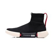 李寧悟道2.0女子高幫籃球文化鞋韋德系列一體織休閑鞋增高ABCM052 標準黑/兔毛灰/公牛紅(052) 34