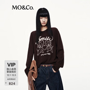MO&Co.毛衣針織衫2025秋新品貓和老鼠聯(lián)名系列綿羊毛燙鉆MBE3SWTT08 布朗尼色 M /165
