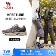 駱駝（CAMEL）復古運動(dòng)男鞋全地形跑步休閑慢跑鞋子 X14C09L7650 沙暴灰 42