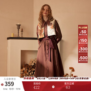 兩三事長袖連衣裙女春季新款復(fù)古裙子秋季穿搭長裙秋裝天生藝術(shù)家 咖色 S