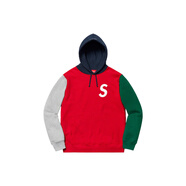 SupremeSS19 S Logo Colorblocked Hooded Sweatshirt Red 拼接字母衛衣 XL