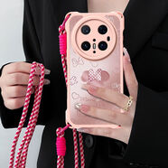 原奘迪士尼華為mate70手機殼60掛繩50斜跨40E女30保護套Pura70新款Pro 華為Pura70Pro 古董白-漸變白金屬米奇[短手繩]