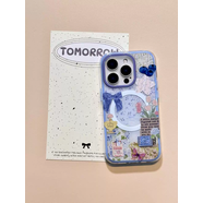 三棲虎復古碎花蝴蝶水彩畫(huà)蘋(píng)果16小眾iphone15磁吸17二合一13支架手機殼藍色格子蝴蝶結磁吸單支架蘋(píng)果13 二合一磁吸碎花水彩畫(huà)單殼 iPhone15