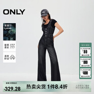 ONLY秋季休閑百搭顯瘦高腰背帶褲牛仔褲女|12437M004 J09 深牛仔灰色 L L標準褲長(cháng)