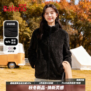 班尼路（Baleno）麥穗絨短款開(kāi)衫外套女2025年秋冬女裝新款加絨加厚小香風(fēng)保暖衣服 黑#純色【加絨外套】 L 【不易起球】