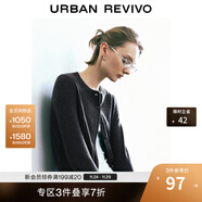 UR2025秋季新款女裝休閑撞色拼接領(lǐng)口紐扣針織開(kāi)衫UYY950080+ 深灰 XS