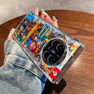 適用華為matex6手機殼款積木馬里奧卡x5超薄XT三折疊屏保護套 華為 Mate X5 高透硬殼 [積木馬里奧]優(yōu)質(zhì)發(fā)黃 裸機手感