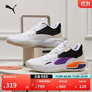 彪馬（PUMA）【趙繼偉同款】緩震防滑透氣實(shí)戰(zhàn)籃球鞋男女撞色拼接運(yùn)動(dòng)鞋195634 白-紫色-02 46