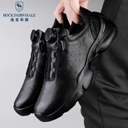 洛克華菲（Rock Fairwhale）運動(dòng)鞋男鞋真皮 2025年登山鞋徒步休閑男鞋跑步鞋 健步C1系列 黑色 42
