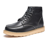 康奈（kangnai）斷碼2026男款加絨保暖男靴戶(hù)外沙漠靴歐美男士騎士工裝靴馬丁靴男 黑色 38