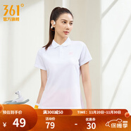 361°運動(dòng)翻領(lǐng)t恤2025年春夏季新款休閑透氣短袖情侶POLO衫開(kāi)學(xué)季 【女款】本白 L