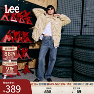 Lee【張凌赫代言】中藍(lán)色水洗428懶懶褲高腰女顯瘦寬腿牛仔褲潮流 中藍(lán)色 30