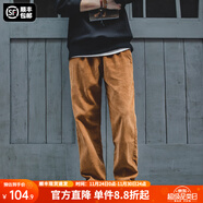 馬登工裝美式復古垂感燈芯絨長(cháng)褲子男秋冬新款直筒修身顯瘦男士休閑褲 琥珀色 【工裝褲男款秋冬】 L