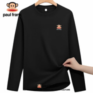 大嘴猴（paul frank）潮牌精梳純棉重磅長(cháng)袖T恤男女同款春秋新款 210g純棉重磅長(cháng)袖T恤【黑色#經(jīng)典小猴頭】 S 建議體重：80-105斤