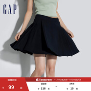 GAP女裝春季運(yùn)動(dòng)針織不對(duì)稱迷你百褶短裙活力半裙876133 黑色 160/62A(S)亞洲尺碼