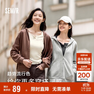 森馬梅花系列外套女寬松插肩袖刺繡春秋休閑連帽夾克109524108001