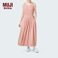 無(wú)印良品（MUJI）IDEE 女式 人字紋 連體裙 連衣裙裙子夏季長(cháng)裙無(wú)袖GAD61C4S 淺粉紅色 均 碼 165/88A