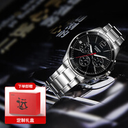 卡西歐（CASIO）【新年禮物】手表男休閑商務(wù)石英時(shí)尚腕表日韓表送男友送老公 黑盤(pán)鋼帶 MTP-1374D-1A