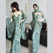 嫻汶波西米亞異域洋裝子女夏2025新款綠色碎花吊帶長(cháng)裙度假旅游穿搭 淺綠色含絲巾今年流行漂亮夏天巨好看的裙子海邊度假旅 2XL 6570kgXXL