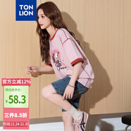 唐獅【關(guān)曉彤同款&史努比聯(lián)名款】唐獅2025夏季女短袖T恤純棉寬松穿搭