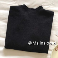 ANGEL MOOD法式奶奶灰柔軟親膚打底衫女半高領(lǐng)修身內搭毛衣秋冬簡(jiǎn)約針織上衣 黑色【抗起球版丨搭配風(fēng)衣皮衣大衣開(kāi)衫服馬甲小西裝西 2XL 【大碼】 建議141-155斤