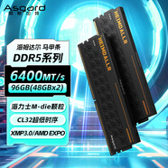 阿斯加特（Asgard）96GB(48GBx2) DDR5 6400 臺式機內存條 海姆達爾 馬甲條 海力士M-die CL32 黑厚甲