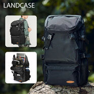 Landcase背包雙肩包男大容量旅行包多功能登山包戶(hù)外運動(dòng)包女8051黑色小號