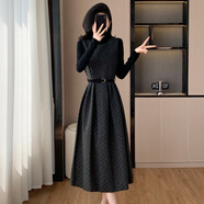 浣伊毛呢背心裙秋冬大碼女馬甲季連衣裙冬裝感搭配一整套裙子 灰色套裝 XL