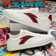 ANTA男鞋板鞋冬季新款戶(hù)外防滑運動(dòng)休閑鞋子耐磨增高潮流滑板鞋男 象牙白/朱赤紅/金屬金 42