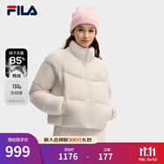 FILA官方女士羽絨服2025冬季新款運(yùn)動(dòng)短款寬松保暖立領(lǐng)外套 云菇白-WT L 170/88A/L