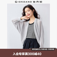 佐丹奴針織衫冰絲針織開(kāi)衫慵懶無(wú)扣鏤空寬松針織上衣13355205