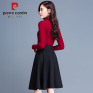 皮爾卡丹高腰毛呢半身裙加厚秋冬季女中長(cháng)款a字裙大碼蓬蓬傘裙冬天短裙子 黑色【有口袋】 M