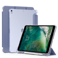 陸桐適用于iPadAir4保護套三折Air4內置筆槽蘋(píng)果A2316半透明磨砂iPad Air10.9英寸硅膠殼輕薄防摔平板 【薰衣草+鋼化膜】透明磨砂帶筆槽 iPad Air4(10.9英寸)