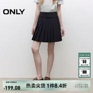 ONLY2025秋季新款學(xué)院風(fēng)純色A字百褶裙短裙半身裙女|125116026 E37深井藍色 M