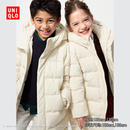 優(yōu)衣庫童裝男童女童高級保暖羽絨大衣外套長(cháng)款羽絨服25新款478153 01 乳白色 130