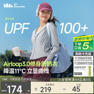 蕉下（beneunder）防曬衣女外套涼感修身短款辣妹防紫外線(xiàn)女AL119烏云灰M