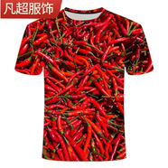 夏季新款辣椒印花t恤衫  圓領(lǐng)短袖男女同款 1 XXS