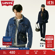 Levi's李維斯情侶同款美式經(jīng)典復(fù)古休閑時(shí)尚潮牌修身牛仔夾克外套 中藍(lán)色 XL